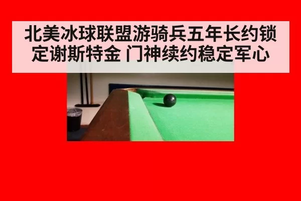 北美冰球联盟游骑兵五年长约锁定谢斯特金 门神续约稳定军心